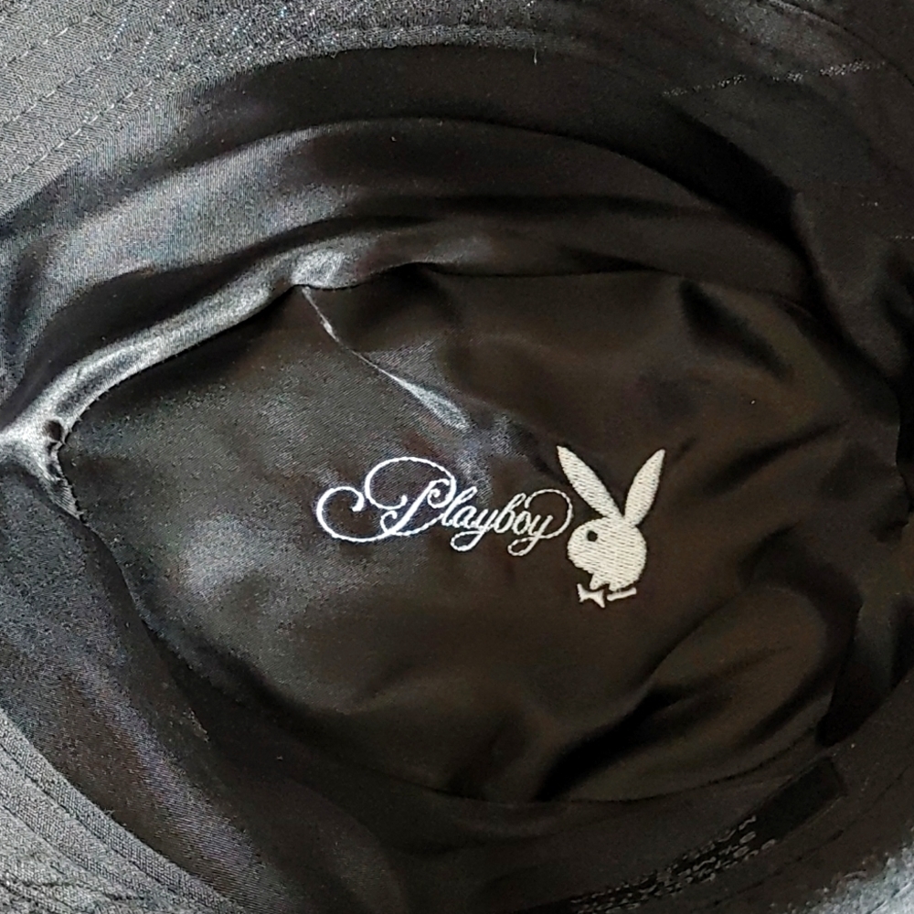 BLACK STRIPED PLAYBOY FEDORA - Picture 6 of 12